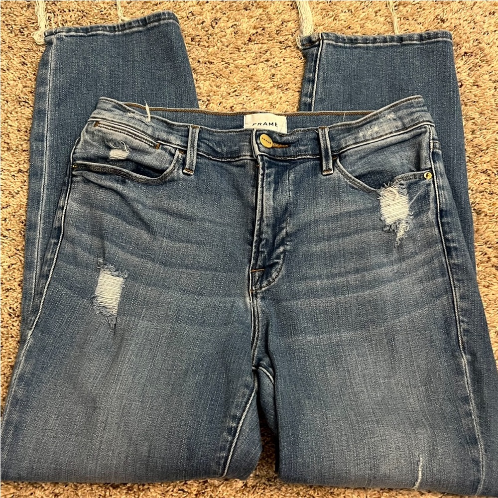 Frame Le High Straight Jeans Waist Size 31